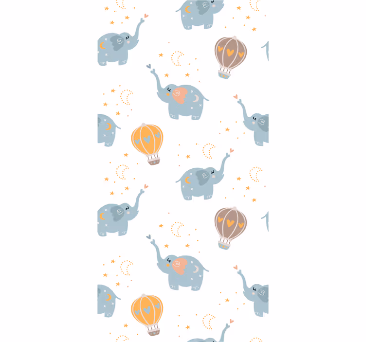Papel tapiz bebé baile del globo del elefante - TenVinilo