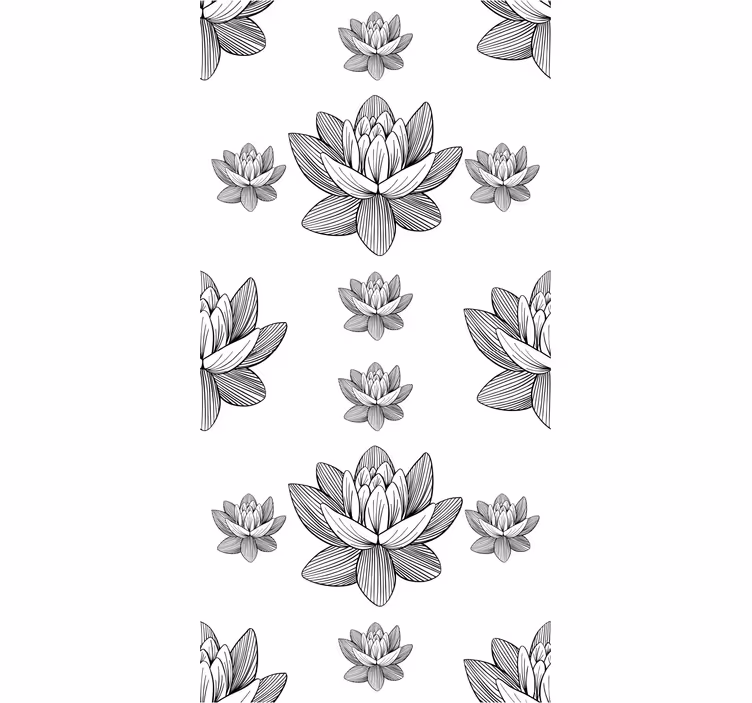 Papel tapiz flores patrón de flor de loto - TenVinilo