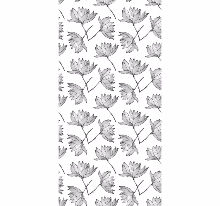 Papel tapiz flores bocetos botánicos - TenVinilo