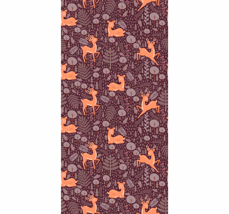 Papel tapiz animales patrón de bosque leonado - TenVinilo