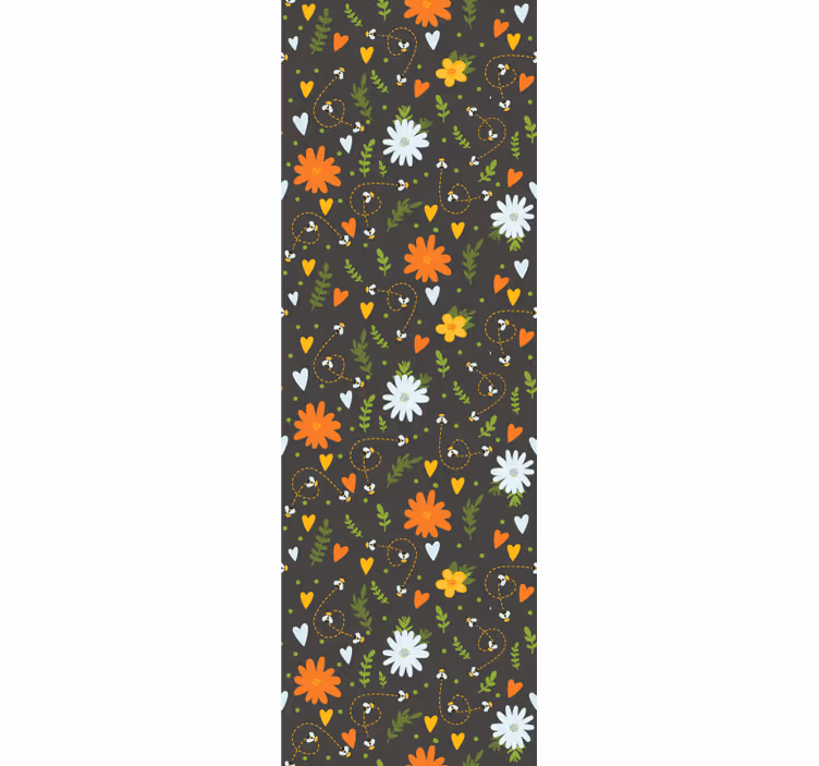 Papel tapiz flores motivo floral de alegría - TenVinilo