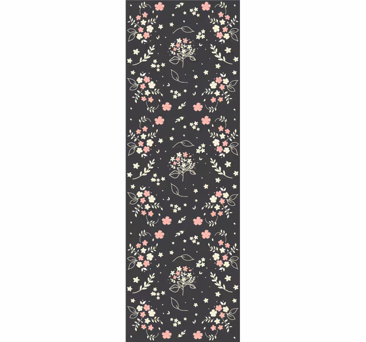 Papel pintado flores Fondo gris con poco rosa - TenVinilo