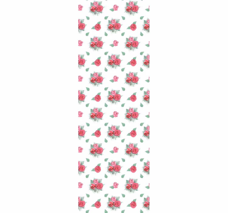 Papel tapiz flores patrón de ramo de rosas - TenVinilo