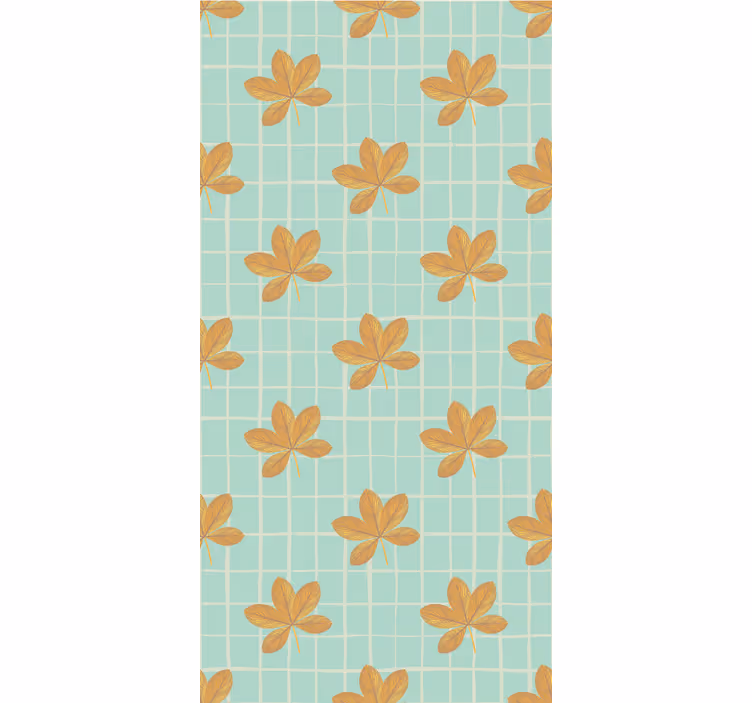 Papel tapiz flores patrón de cuadrícula floral - TenVinilo
