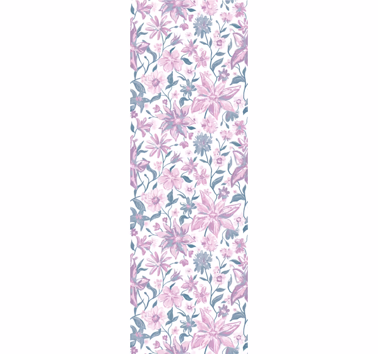 Papel pintado flores Rosas rosadas y grises - TenVinilo