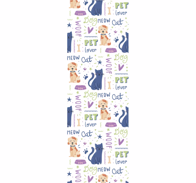 Papel tapiz animales patrón para amantes de las mascotas - TenVinilo