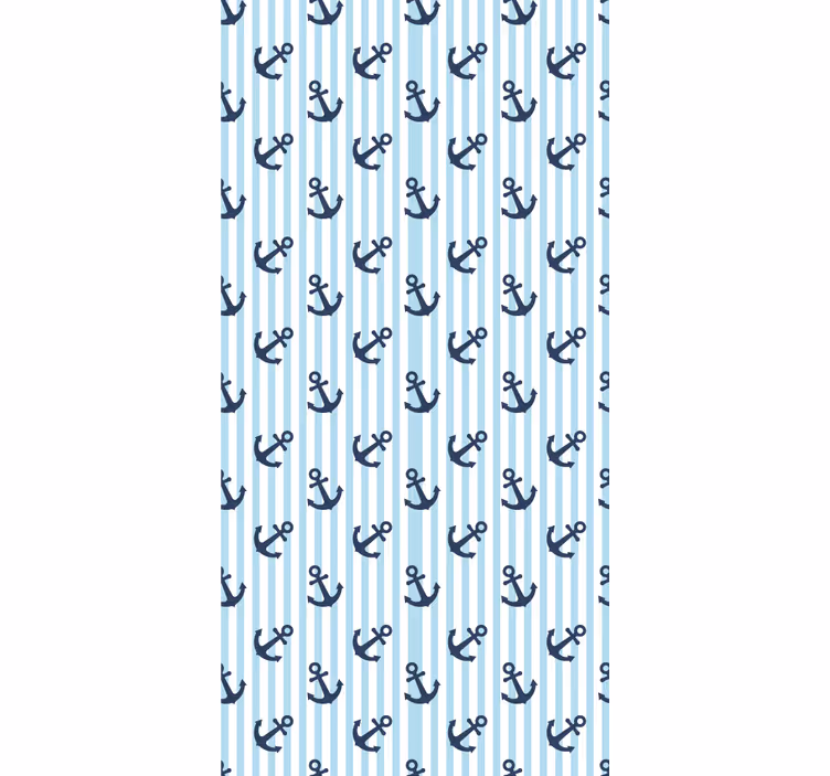 Papel tapiz rayas anclas náuticas - TenVinilo