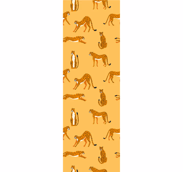 Papel tapiz animales leopardos juguetones - TenVinilo