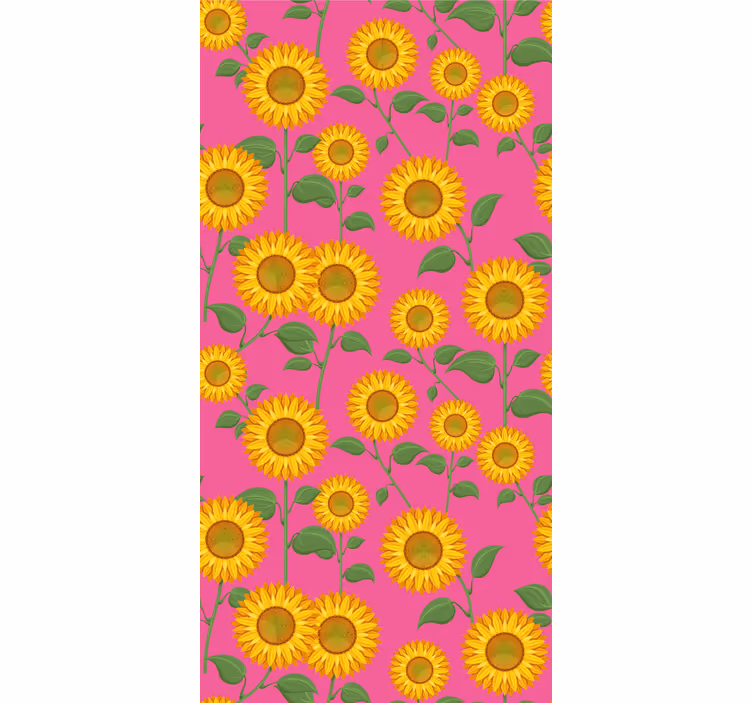 Papel tapiz flores exhibición vibrante de girasoles - TenVinilo