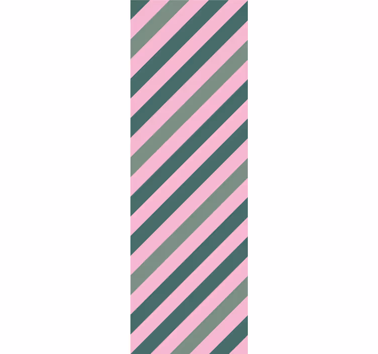 Papel pintado salón Rayas diagonales rosa y verde - TenVinilo