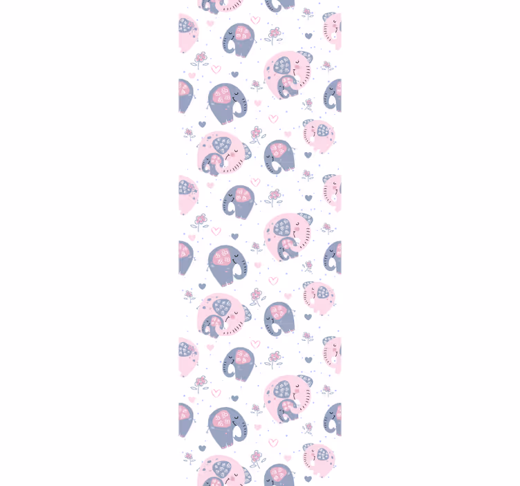 Papel tapiz infantil patrones de globos de elefante - TenVinilo