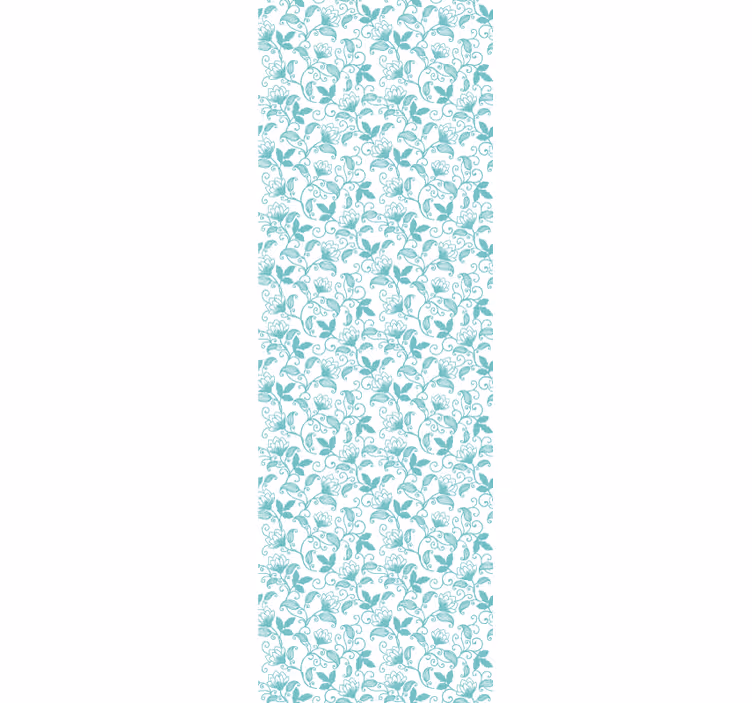Papel pintado flores Patrón azul claro - TenVinilo
