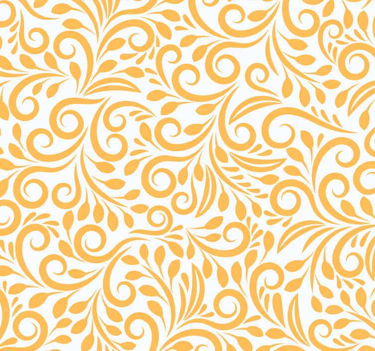 Papel pintado flores Dibujos animados amarillo polaco - TenVinilo