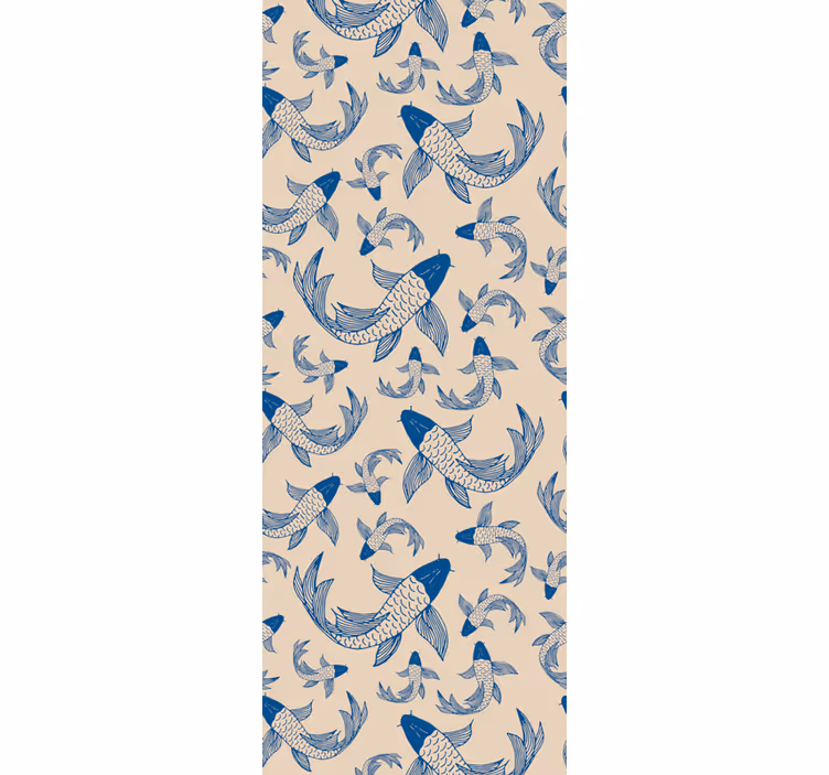 Papel tapiz animales patrón de pez koi - TenVinilo