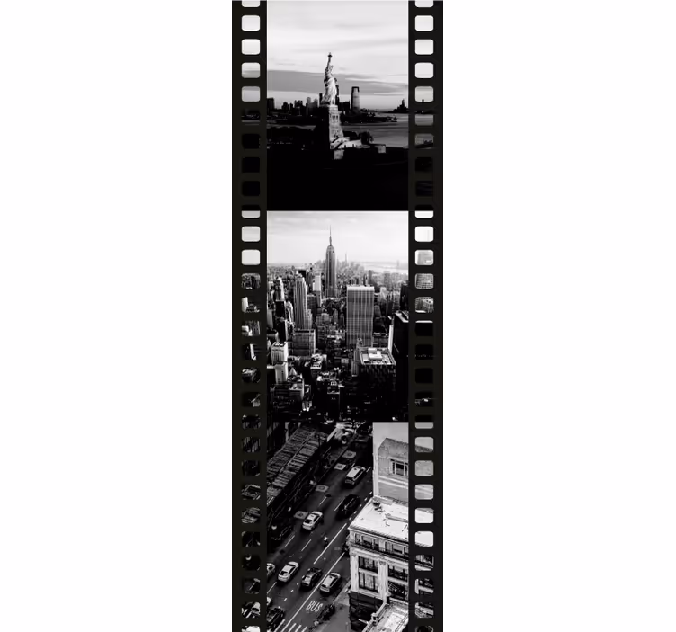 Papel pintado Nueva York Collage de cinta de fotos de nueva york - TenVinilo