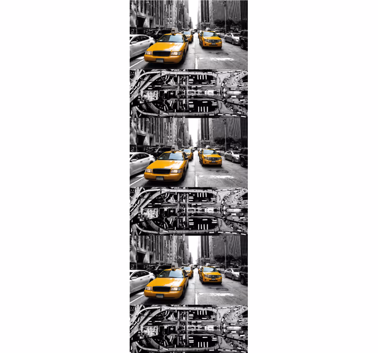 Papel tapiz ciudades escena de taxis urbanos - TenVinilo