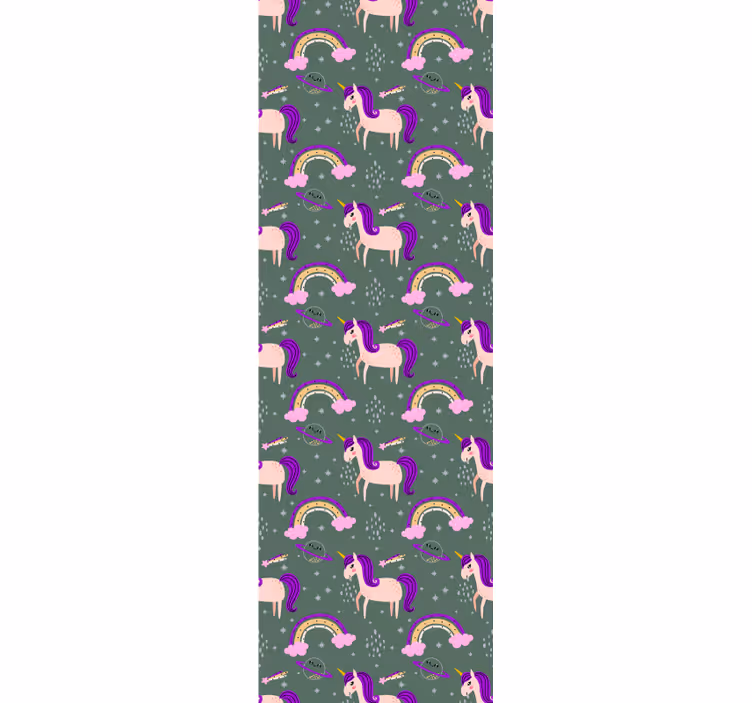 Papel tapiz animales criaturas míticas y arcos coloridos - TenVinilo