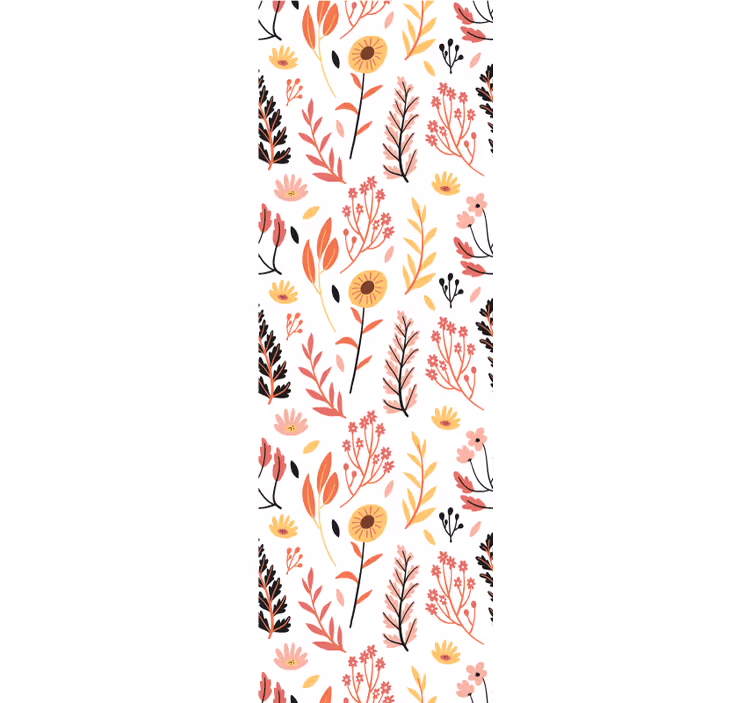 Papel tapiz flores diseño botánico floral - TenVinilo