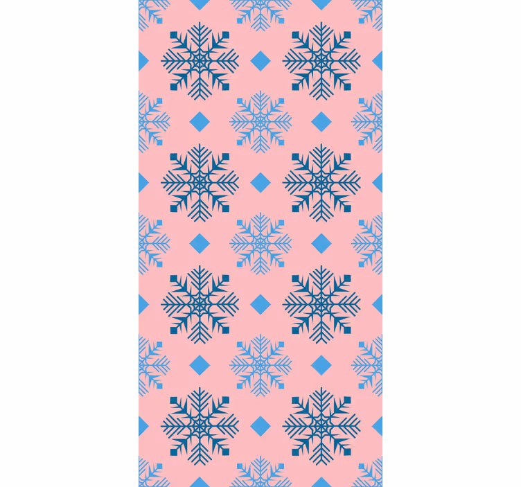 Papel tapiz navidad patrón geométrico de copos de nieve - TenVinilo