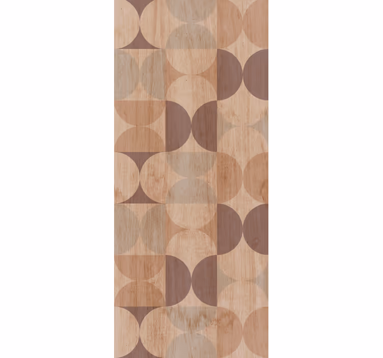 Papel pintado nórdico Patrón de madera geométrica marrón - TenVinilo