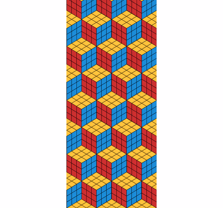 Papel tapiz geométrico patrón cúbico - TenVinilo