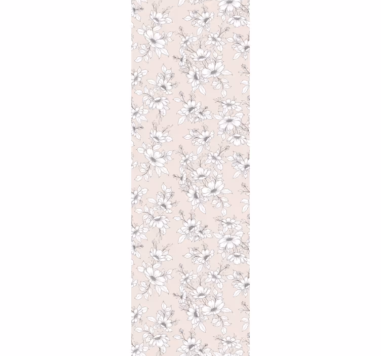 Papel tapiz flores elegante composición beige - TenVinilo