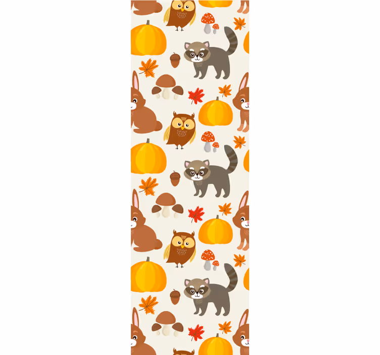 Papel tapiz animales patrón de fauna de otoño - TenVinilo