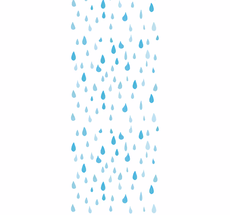 Papel pintado baño Gotas de agua azul acuarela - TenVinilo