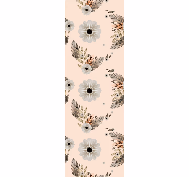 Papel tapiz flores composición floral y de hojas - TenVinilo