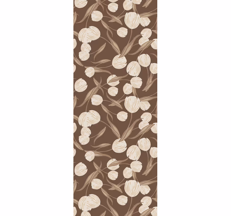 Papel tapiz flores patrón floral marrón - TenVinilo
