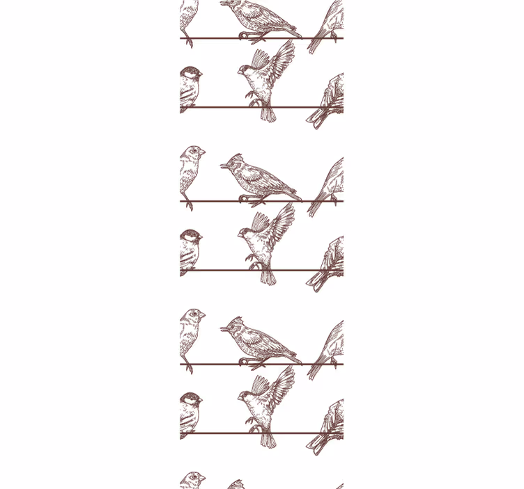 Papel tapiz pájaros patrón de pájaro posado - TenVinilo
