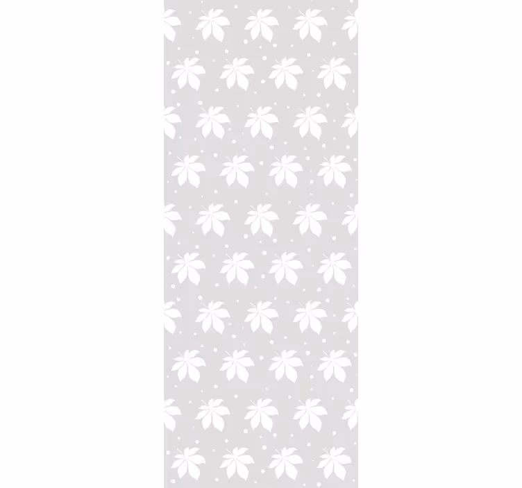Papel tapiz hojas patrón gris y blanco - TenVinilo