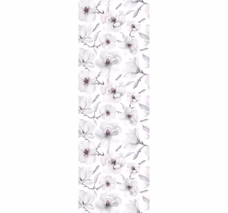 Papel tapiz flores elegante motivo gris - TenVinilo