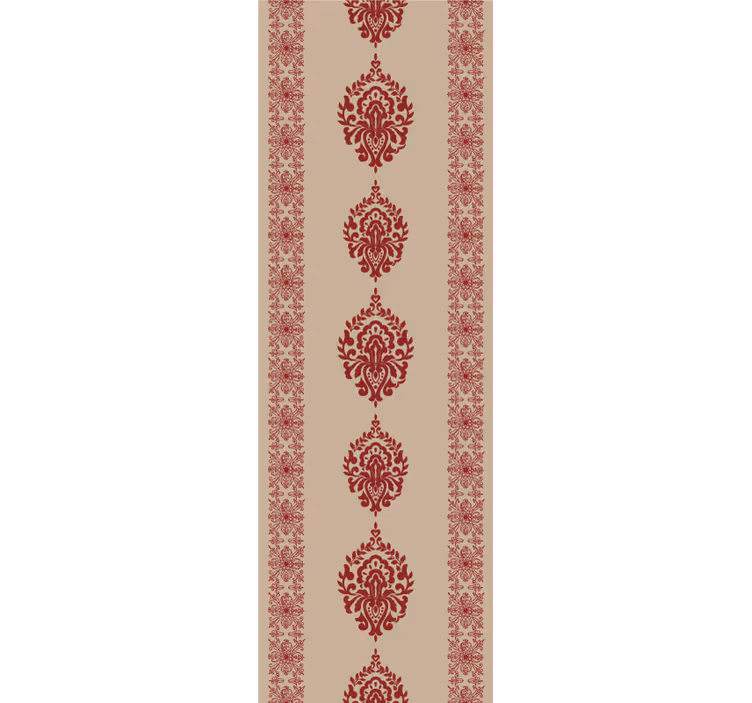 Papel tapiz barroco elegantes patrones rojos - TenVinilo