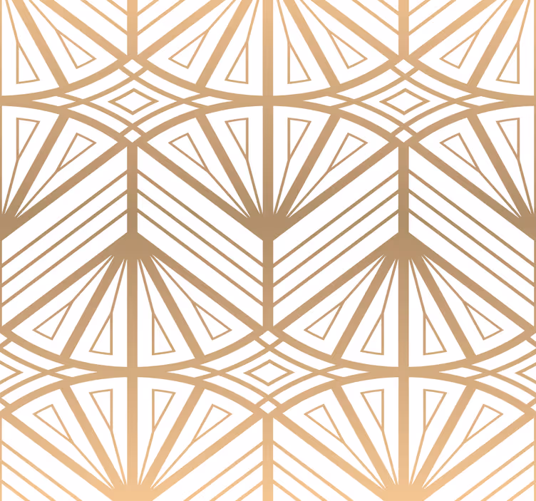Papel tapiz moderno patrón geométrico dorado - TenVinilo