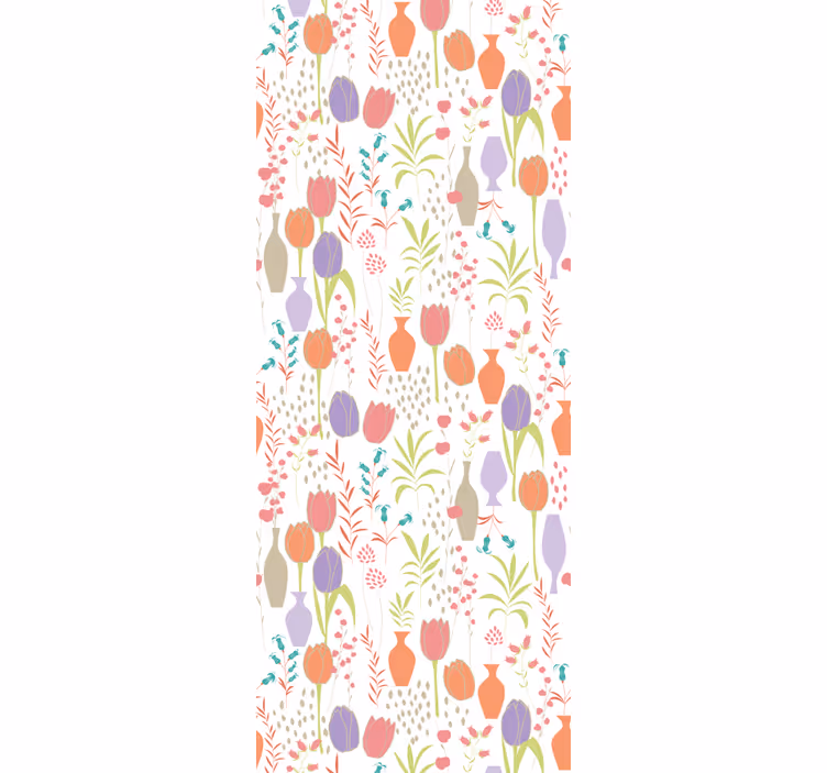 Papel tapiz flores patrones florales estilizados - TenVinilo