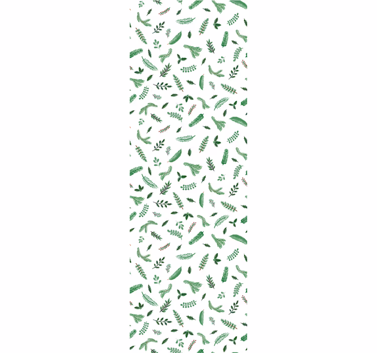 Papel tapiz navidad patrones de hojas festivas - TenVinilo