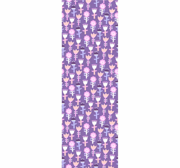 Papel tapiz flores motivo morado - TenVinilo