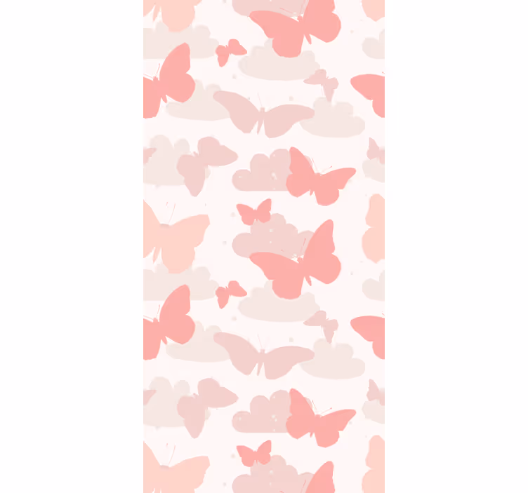 Papel pintado infantil Patrón de mariposa de color pastel - TenVinilo