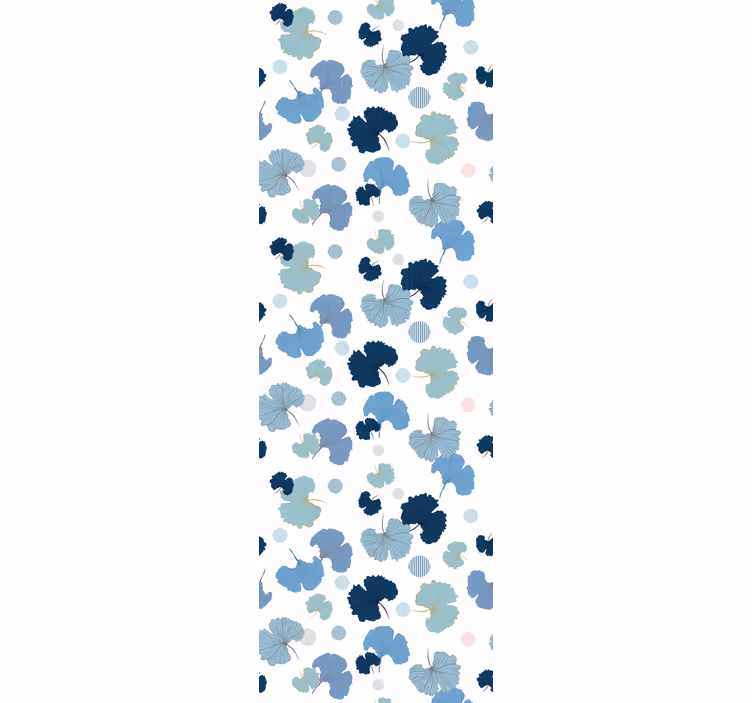 Papel tapiz hojas patrón de tonos azules - TenVinilo
