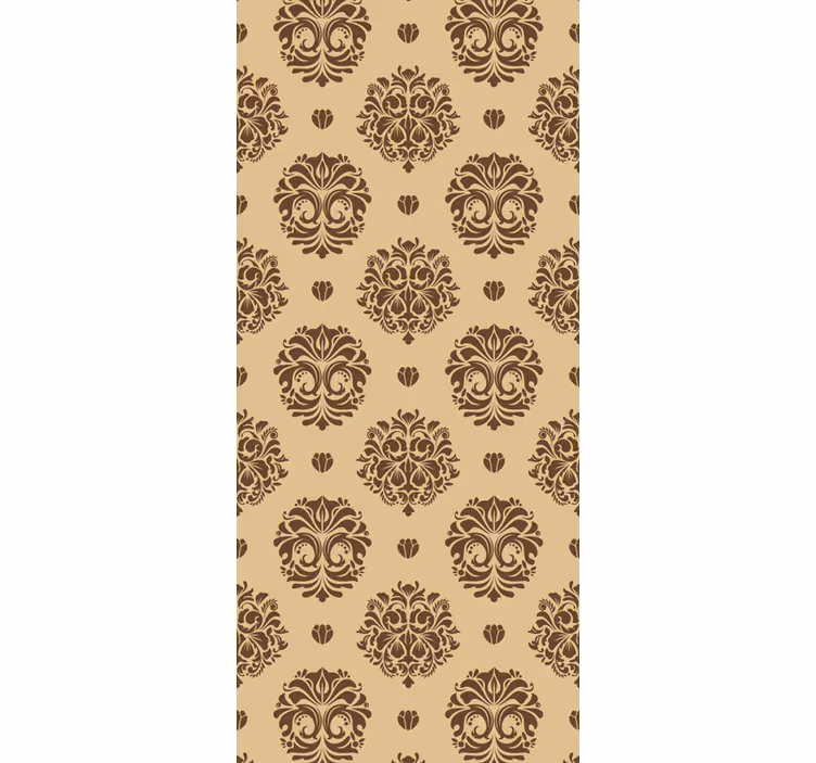 Papel tapiz floral patrón antiguo beige - TenVinilo
