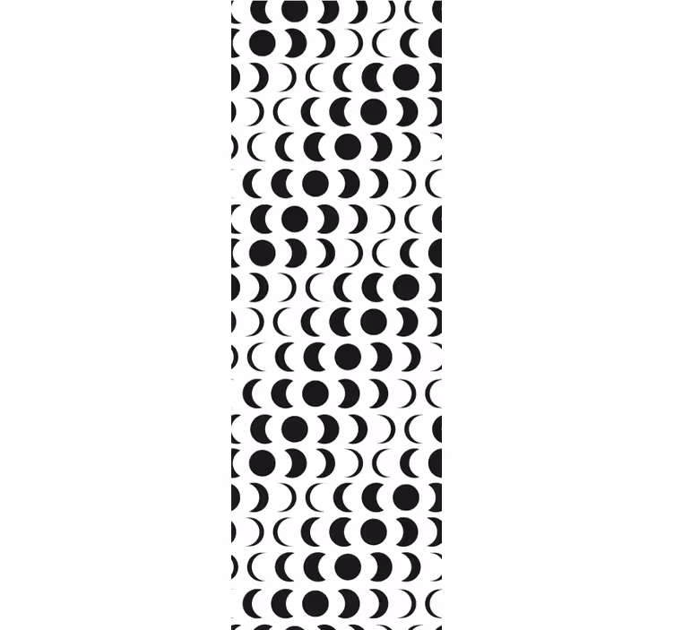 Papel tapiz geométrico patrón circular negro - TenVinilo