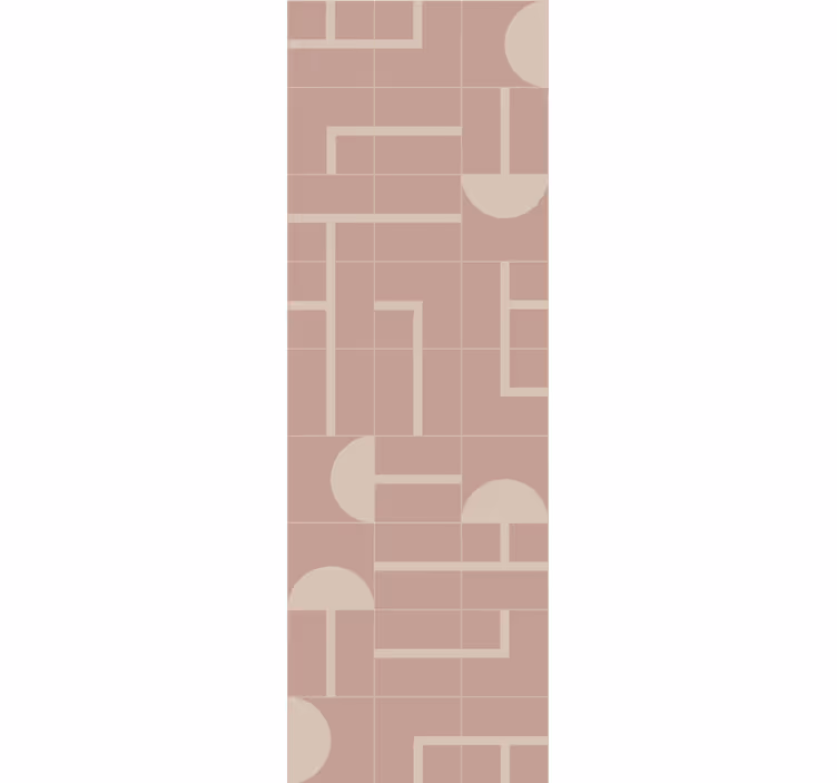 Papel tapiz geométrico formas suaves de color beige - TenVinilo