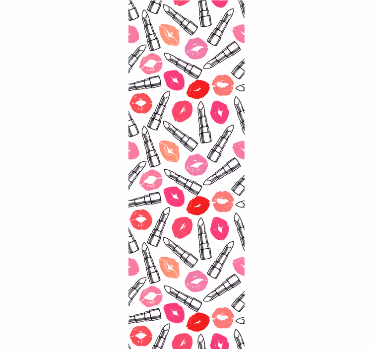 Papel tapiz personalizable beso y pintalabios - TenVinilo