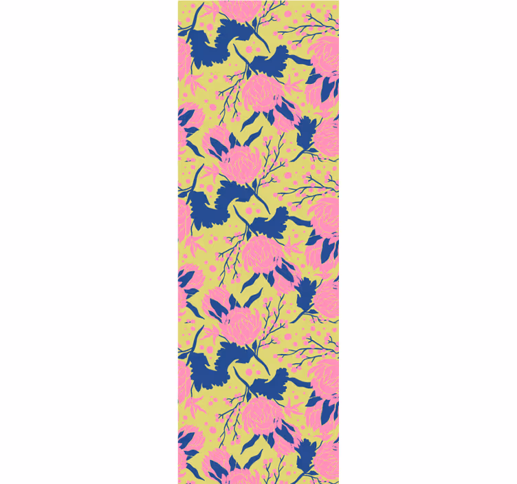 Papel tapiz flores patrón floral vibrante - TenVinilo