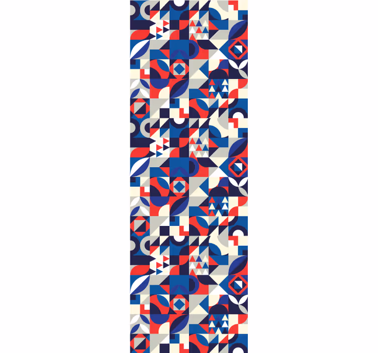 Papel tapiz geométrico fusión de patrones azules - TenVinilo
