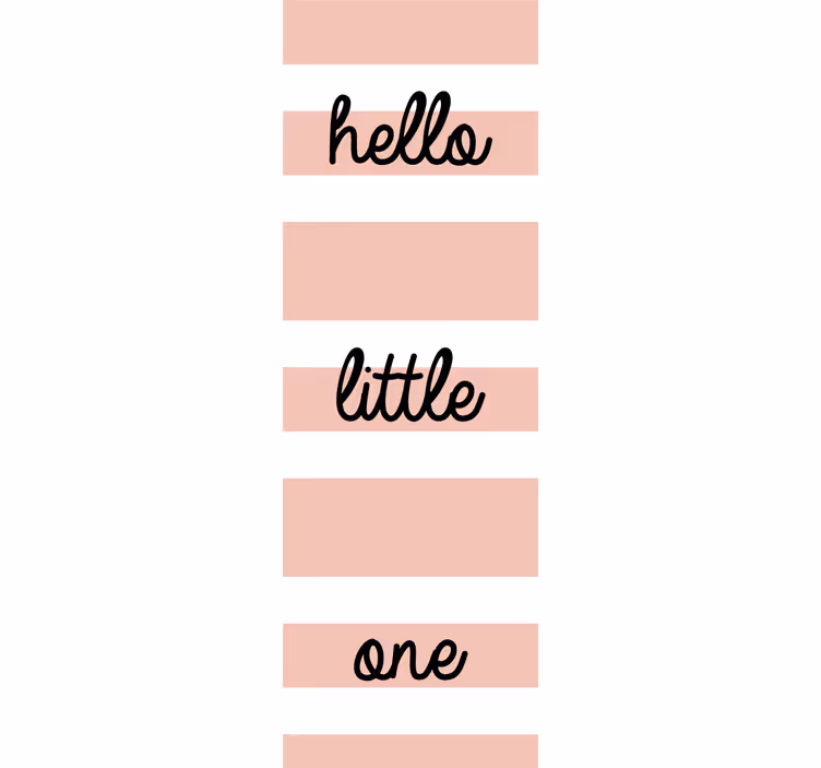 Papel tapiz letras hola en rayas beige - TenVinilo