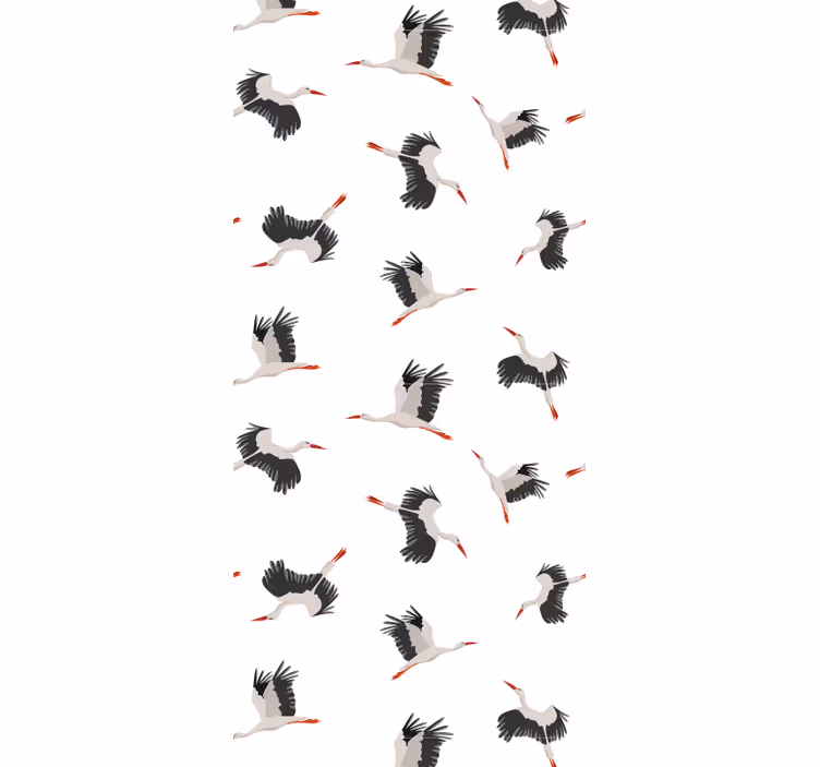 Papel tapiz pájaros cigüeñas voladoras - TenVinilo