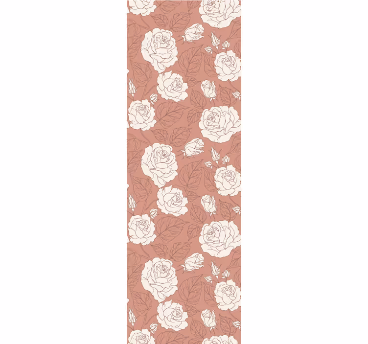Papel pintado flores Rosas grandes de terracota - TenVinilo