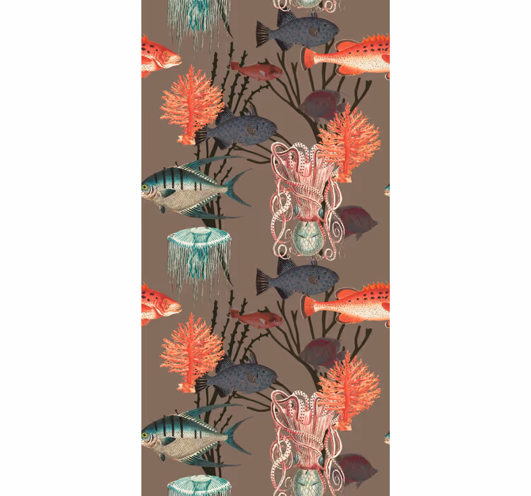 Papel pintado dormitorio Vida acuática de coral - TenVinilo